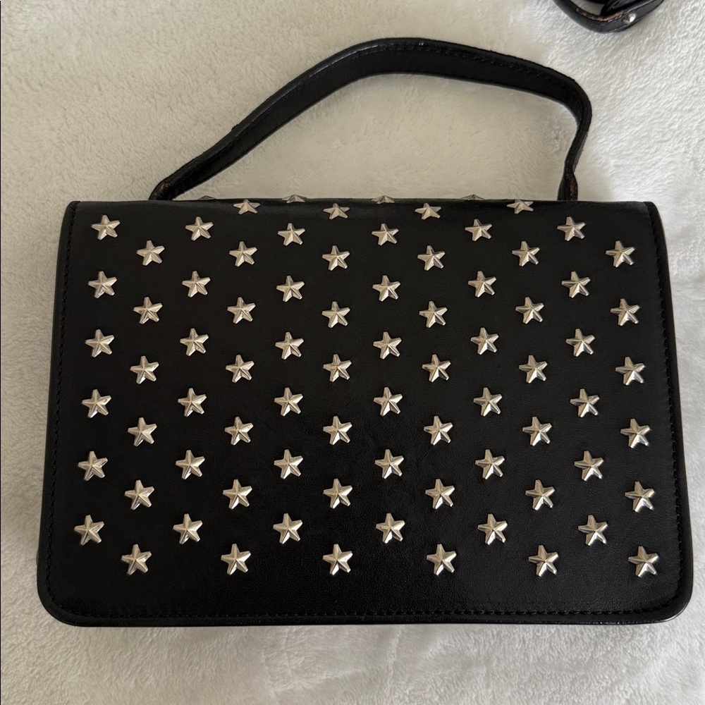 Jimmy Choo Mini Leather Black Silver Star Bag - Picture 3 of 12